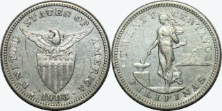 1903 - S Us - Philippines 20 Centavos Vf Details Allen 10.  02 Silver Mx305