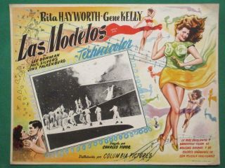 Rita Hayworth Cover Girl Gene Kelly Las Modelos Art Mexican Lobby Card