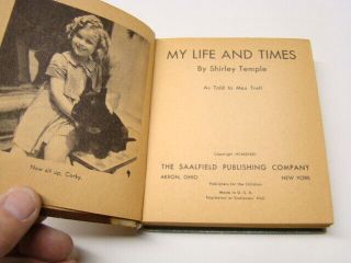 1936 My Life and Times by Shirley Temple Big Little Book 1116 VG Photographs 3