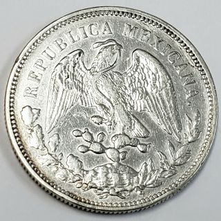 1908 Mo GV Mexico One Un Peso Silver Libertad Republic Mexicana Coin 9MX0821 3