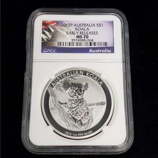 2015 P Australia $1 Dollar Koala 1oz Silver Ngc Ms70 Early Releases Coin Pm5064