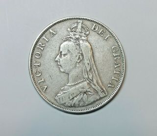 Great Britain : Silver Double Florin 1889.  Queen Victoria.  Km 763