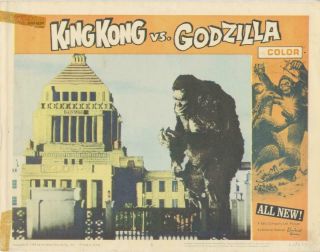 " King Kong Vs Godzilla " - Lobby Card - Horror - 5 - Kong - Big Building - Monster
