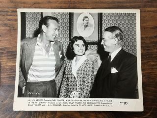 Audrey Hepburn,  Gary Cooper & Maurice Chevalier " Love In The Afternoon " 8x10 
