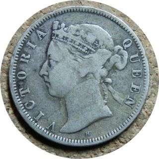 Elf Hong Kong 20 Cents 1891 H Victoria Silver