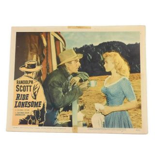 Vintage Lobby Card Ride Lonesome 1958 Western Randolph Scott