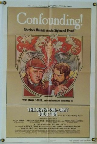 The Seven - Per - Cent Solution Ff Orig 1sh Movie Poster Drew Struzan Art (1976)