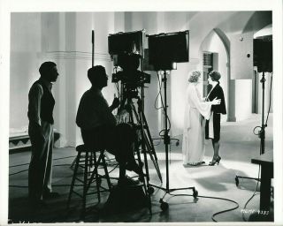 Greta Garbo Director Camera Crew Candid Mgm Studio Set 1930s Behind Scenes Photo