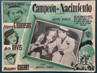 Kid Galahad 1937 Edward G.  Robinson Bette Davis Humphrey Bogart Lobby Card