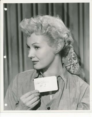 Virginia Mayo Vintage 1950 Hair Dress Test Warner Bros.  Production Still Photo