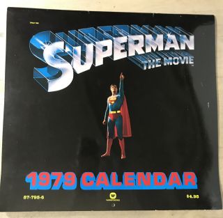 1979 Superman The Movie Calendar With Centerfold Poster