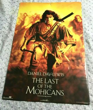 Vintage 1992 Daniel Day Lewis " Last Of The Mohicans " Movie Poster (35 X 23 Inch)