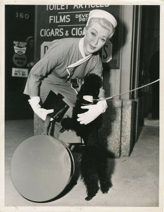 Lana Turner Poodle Dog Candid Vintage 1950 A Life Of Here Own Mgm Photo