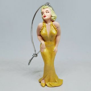 Vintage Marilyn Monroe Pvc Figure Ornament 1990 Christmas Gold Dress