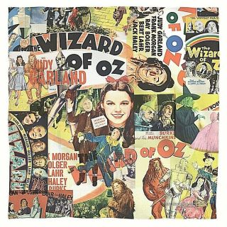 The Wizard Of Oz " Collage ",  22 In X 22 In Bandana -