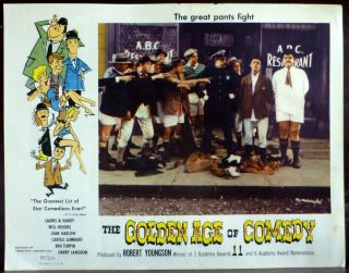 Laurel And Hardy Charlie Chaplin Golden Age Of Comedy 1950s Lobby Card