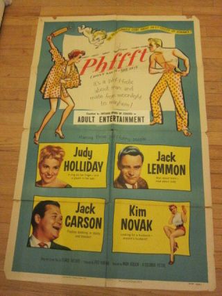Phffft 1954 Poster Jack Lemmon Kim Novak Judy Holliday