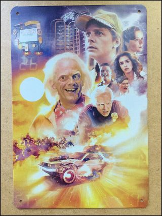 Rare Back To The Future Metal Wall Tin Sign Movie Poster