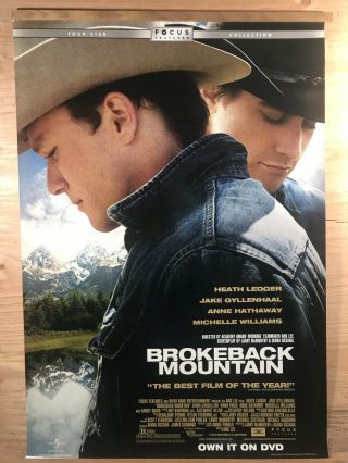 Brokeback Mountain Single Sided 27x40 Dvd Release Movie Poster 2006