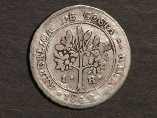 Costa Rica 1849jb 1 Real Silver - Scarce