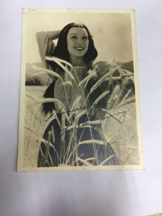 Loretta Young Signed Photo 1930s Preprint