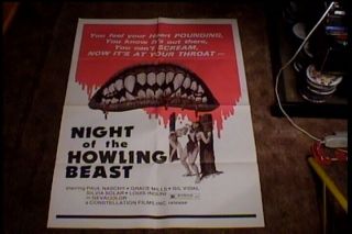 Night Of The Howling Beast Orig Movie Poster Horror Paul Naschy
