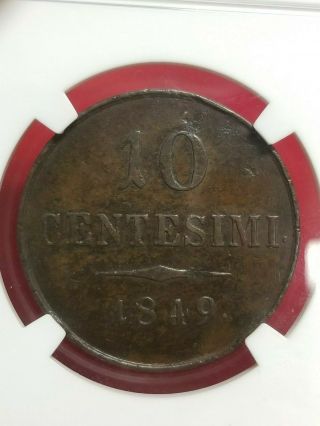 1849 - M Italy 10 Cent Lombardy - Venetia NGC XF Details 3