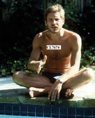 Harrison Ford Wearing A Speedo By The Swimming Pool At His Home Beefcake Photo