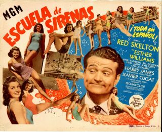 Bathing Beauty (1944) Spanish Title Card - Red Skelton Esther Williams Musical