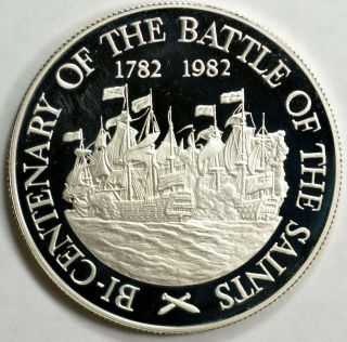 St Lucia 1982 silver proof 10$ Battle of Saints commemorative 2