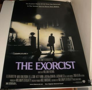 Rolled The Exorcist Double Sided Movie Poster Linda Blair Max Von Sydow Classic