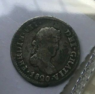 1820 Mo Jj Mexico 1/2 Real - Silver