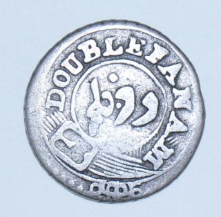 India British Madras Presidency,  Silver 2 Fanam Coin,  (1808) Fine