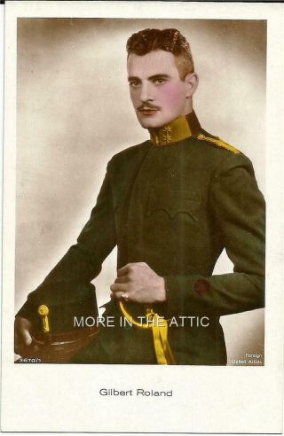 Young Rugged Handsome Gilbert Roland Orig Vintage Real Photo Postcard Rppc 1