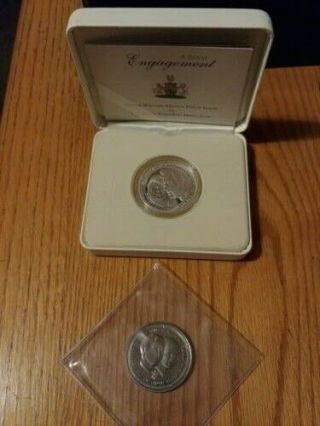 2010 Alderney 5 Pounds Sterling Silver Proof Royal Engagement Coin & Bonus Crown