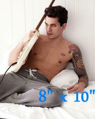 John Mayer Shirtless Beefcake Photo In Bed With Guitar (143)