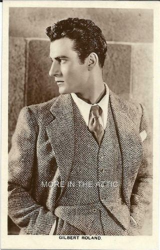 Young Rugged Handsome Gilbert Roland Orig Vintage Real Photo Postcard Rppc 2