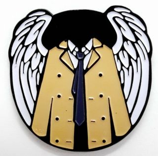 Supernatural Tv Series Castiel Wings Metal Pin - 1.  " - Mailed From Usa (snpi - 02)