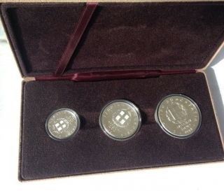 Greece 100 - 250 - 500 Drachmai 1981 Silver Coins Proof Unc