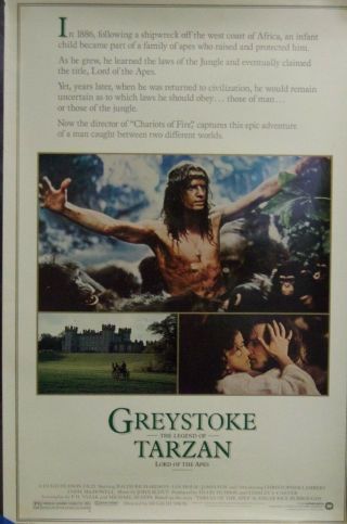 Greystoke The Legend Of Tarzan Lord Of The Apes Single Sided Poster