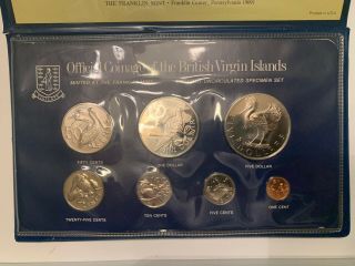 1979 Coinage Of British Virgin Islands 7 - Coin Set With And Info Sheet.