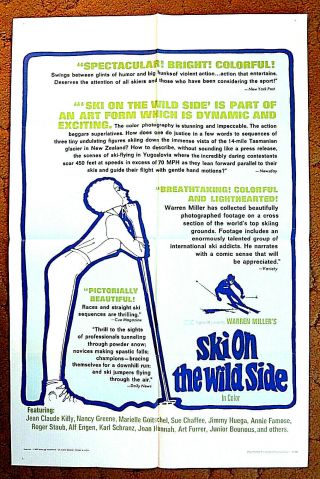 Filmed At Squaw Valley California Ski Resort 1967 Poster - " Ski On The Wild Side