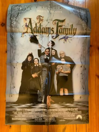 The Addams Family One Sheet 1991 Anjelica Huston,  Raul Julia