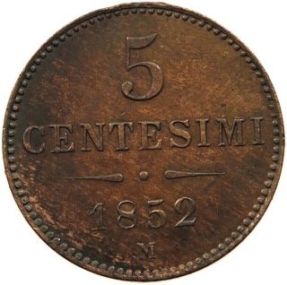 Italy States 5 Centesimi 1852 M Lomdardy Venetia T55 611