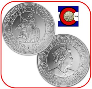2018 St.  Helena East India 1 Oz Silver British Trade Dollar Bu In Capsule