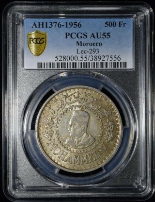1956 (1376) Morocco 500 Francs - Mohammed V - Pcgs Au55