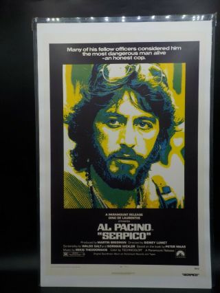 Vtg 1973 Serpico Al Pacino 11 " X 17 " Lobby Card Stock Movie Poster De Laurentis