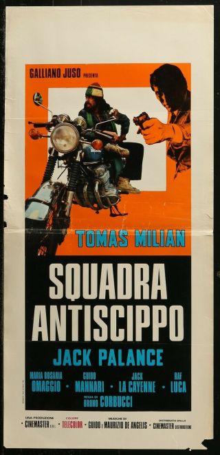 Cop In Blue Jeans (1976) Italian Movie Poster - Jack Palance