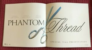 Phantom Thread 70mm Program Commemorative Film Screening Daniel Day Lewis