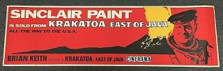 Krakatoa East Of Java Movie Poster 20 " X 72 " Sinclair Paint - Rare